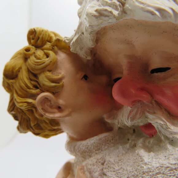 Christmas Santa Figurine Vintage Saturday Evening Post Embracing Hug Child Gifts - Picture 9 of 16
